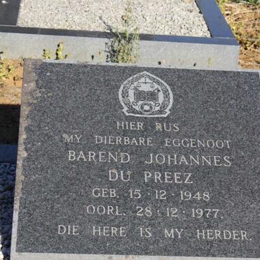 PREEZ Barend Johannes, du 1948-1977