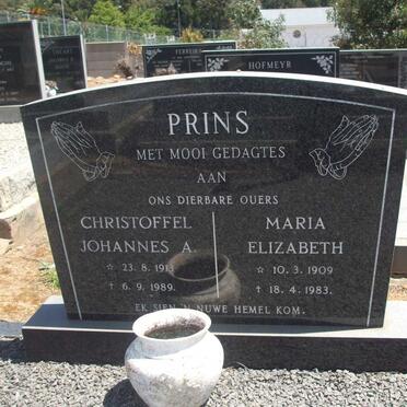 PRINS Christoffel Johannes A. 1913-1989 &amp; Maria Elizabeth 1909-1983