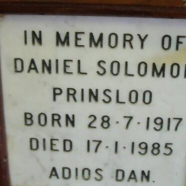 PRINSLOO Daniel Solomon 1917-1985