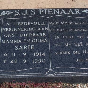 PIENAAR S.J.S. 1914-1990