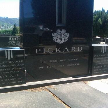 PICKARD Jan A.J. 1901-1971 &amp; Alida W. 1907-1993