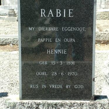 RABIE Hennie 1891-1970