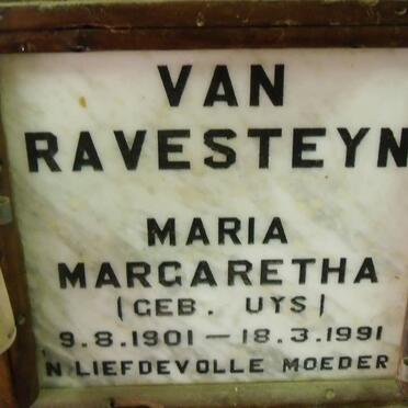 RAVENSTEYN Maria Margaretha, van nee UYS 1901-1991