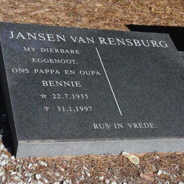 RENSBURG Bennie, Jansen van 1935-1997