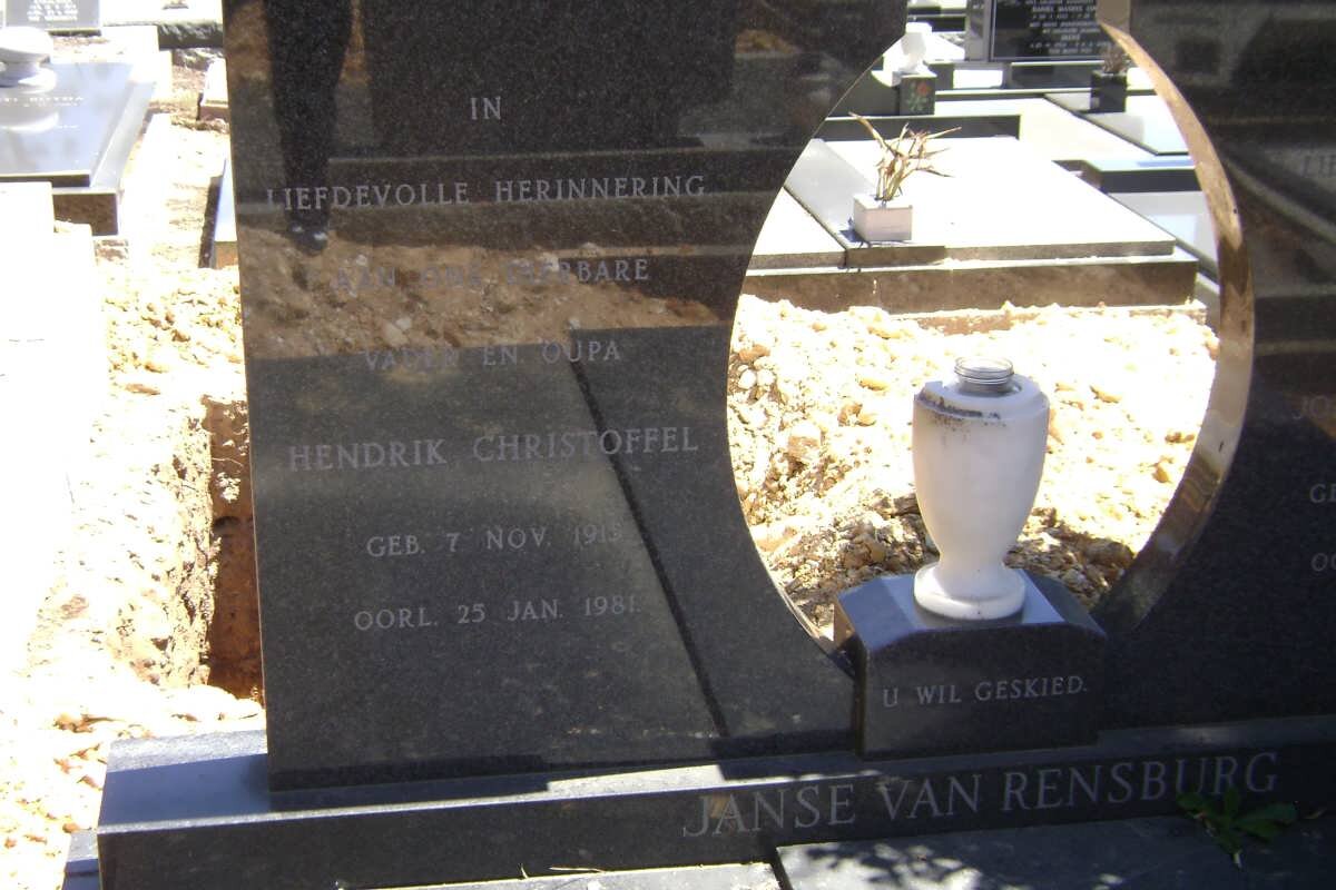 RENSBURG Hendrik Christoffel, Janse van 1915-1981