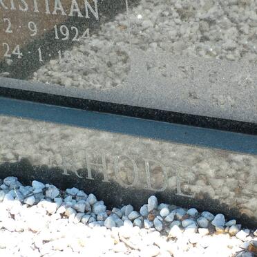 RHODE Jacobus Lendrit Christiaan 1924-1989