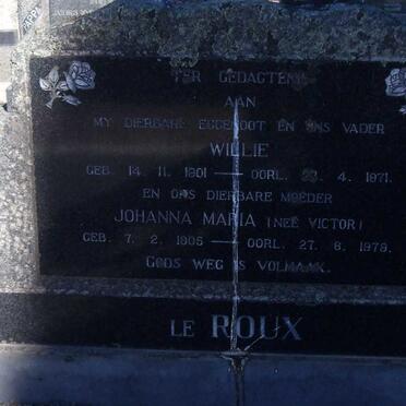 ROUX Willie, le 1901-1971 &amp; Johanna Maria VICTOR 1905-1979