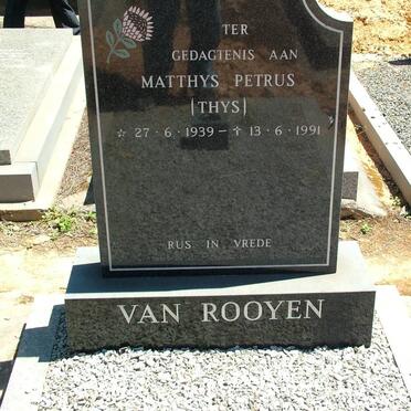 ROOYEN Matthys Petrus, van 1939-1991
