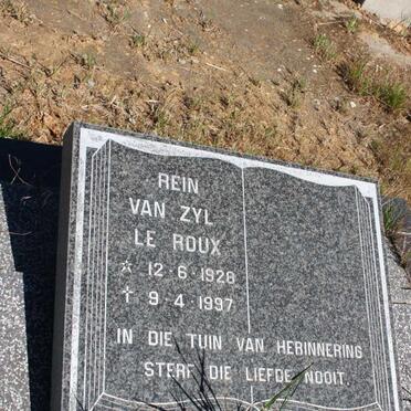 ROUX Rein Van Zyl, le 1928-1997