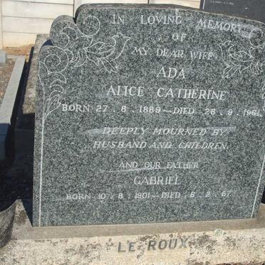 ROUX Gabriel, le 1901-1967 &amp; Ada Alice Catherine 1889-1961