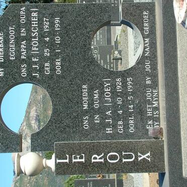 ROUX J.J.F., le 1927-1991 &amp; H.J.A. 1928-1995