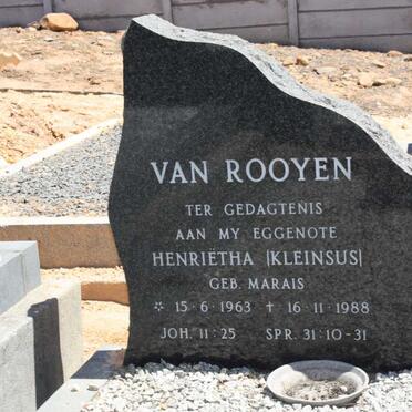 ROOYEN Henriëtha, van nee MARAIS 1963-1988