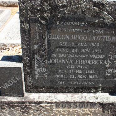 ROSSOUW Gideon Hugo 1883-1951 &amp; Johanna Fredericka PAGE 1883-1957