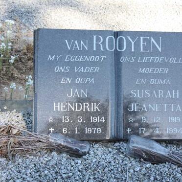 ROOYEN Jan Hendrik, van 1914-1979 &amp; Susarah Jeanetta 1919-1994