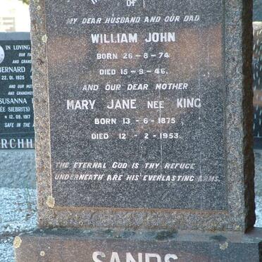 SANDS William John 1874-1946 & Mary Jane KING 1875-1953
