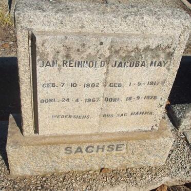 SACHSE Jan Reinhold 1902-1967 & Jacoba May 1917-1978