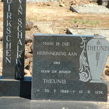 SCHALKWYK Theunis, Dirkschen van 1949-1974