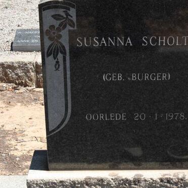 SCHOLTZ Susanna nee BURGER -1978