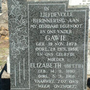 SCHALKWYK Gawie, van 1873-1959 & Elizabeth 1890-1968