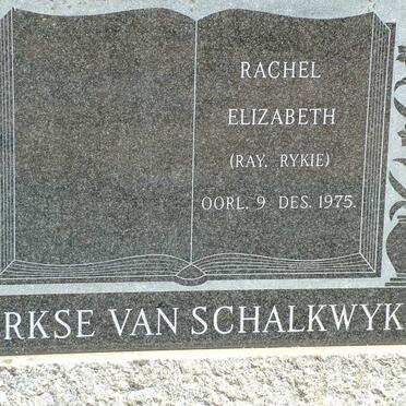 SCHALKWYK Rachel Elizabeth, Dirkse van -1975
