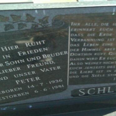 SCHLUND Peter 1936-1981