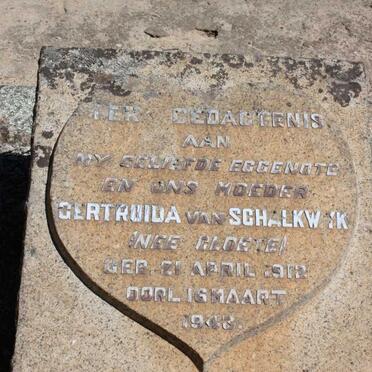 SCHALKWYK Gertruida, van nee CLOETE 1912-1943