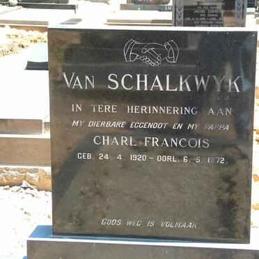 SCHALKWYK Charl Francois, van 1920-1972