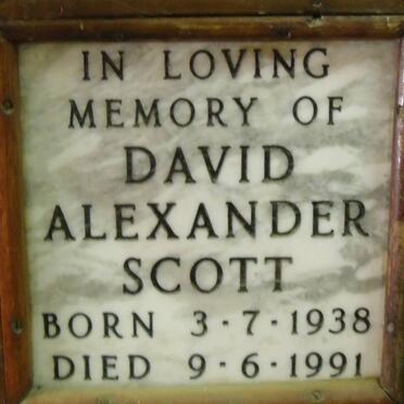 SCOTT David Alexander 1938-1991
