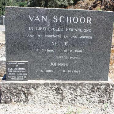 SCHOOR Johnnie, van 1885-1969 & Nellie 1890-1968 :: SCHIMMEL Sue nee VAN SCHOOR 1914-2009