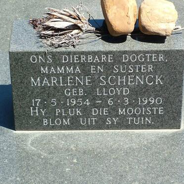 SCHENCK Marlene nee LLOYD 1954-1990