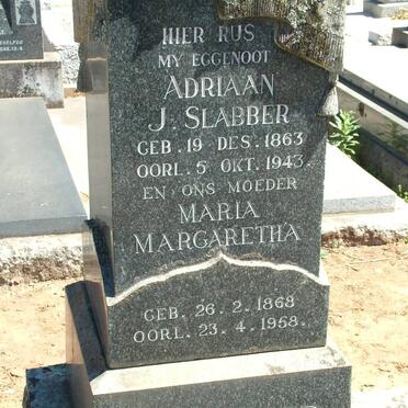 SLABBER Adriaan J. 1863-1943 & Maria Margaretha 1868-1958