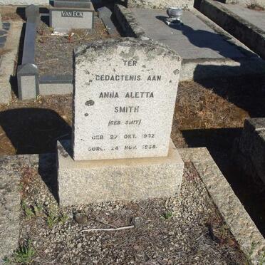 SMITH Anna Aletta nee SMIT 1902-1958 
