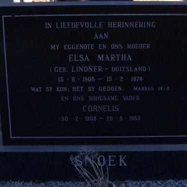 SNOEK Cornelis 1908-1983 & Elsa Martha LINDNER 1908-1974