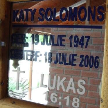 SOLOMONS Gert 1951-2006 & Katy 1947-2006