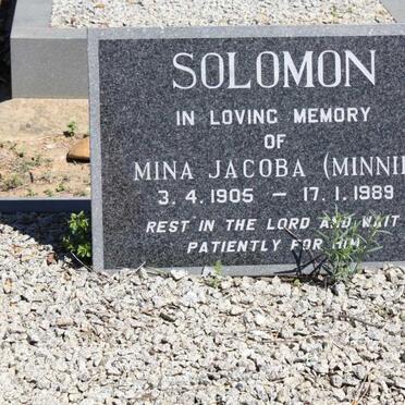 SOLOMON Mina Jacoba 1905-1989