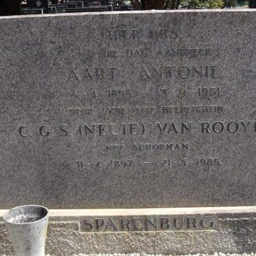 SPARENBURG Aart Antonie 1895-1951 & C.G.S. VAN ROOYEN nee SCHOEMAN 1897-1985