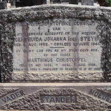 STANDER Marthinus Christoffel 1882-1966 & Gertruida Johanna STEYL 1882-1941