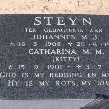 STEYN Johannes M.J. 1908-1989 & Catharina M.M. 1901-1989
