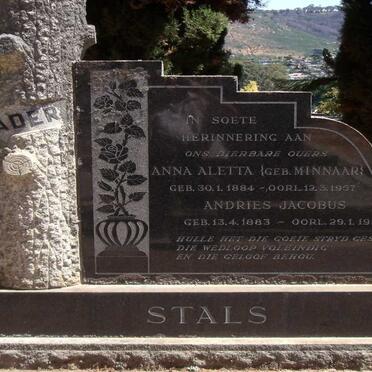 STALS Andries Jacobus 1883-1958 & Anna Aletta MINNAAR 1884-1957