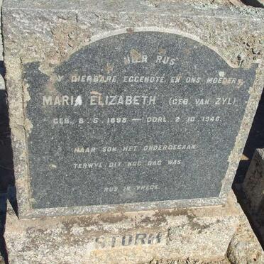 STORM Maria Elizabeth nee VAN ZYL 1898-1946
