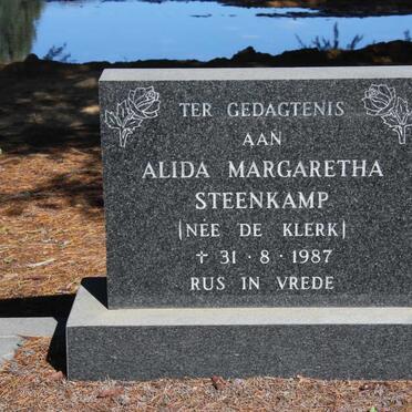 STEENKAMP Alida Margaretha nee DE KLERK -1987