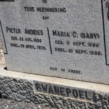 SWANEPOEL Pieter Andries 1896-1939 & Maria C. 1894-1980