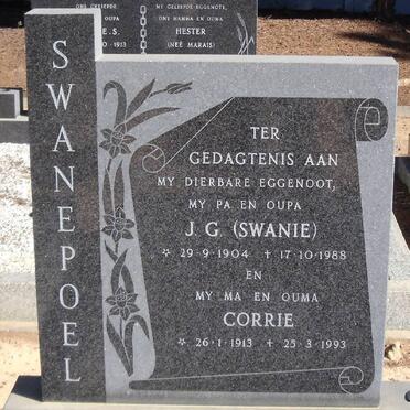 SWANEPOEL J.G. 1904-1988 & Corrie 1913-1993