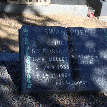SWANEPOEL S.E.F. nee MELLET 1938-1994