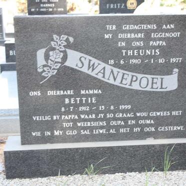 SWANEPOEL Theunis 1910-1977 & Bettie 1912-1999