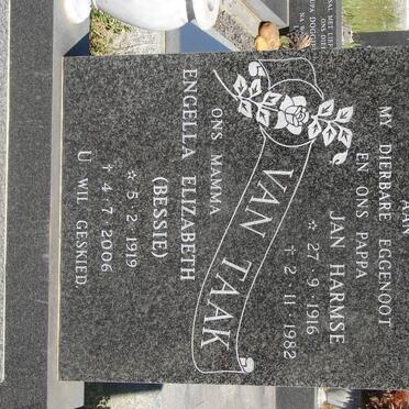 TAAK Jan Harmse, van 1916-1982 &amp; Engella Elizabeth 1919-2006