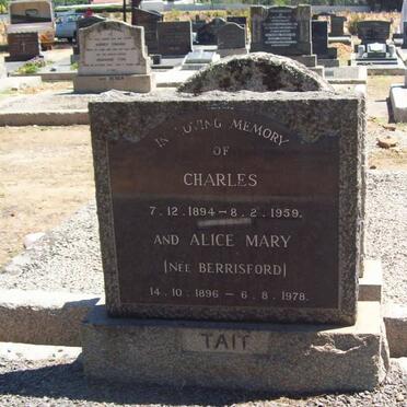 TAIT Charles 1894-1959 &amp; Alice Mary BERRISFORD 1896-1978