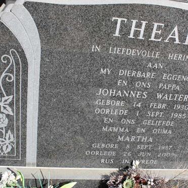 THEART Johannes Walters 1930-1985 &amp; Martha 1937-2009