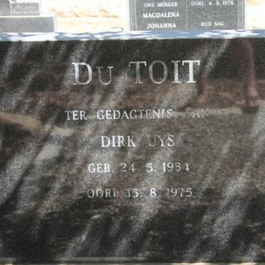 TOIT Dirk Uys, du 1934-1975