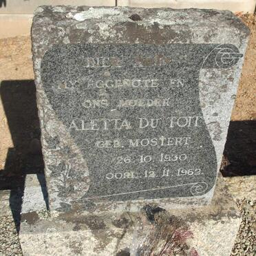TOIT Aletta, du nee MOSTERT 1930-1962
